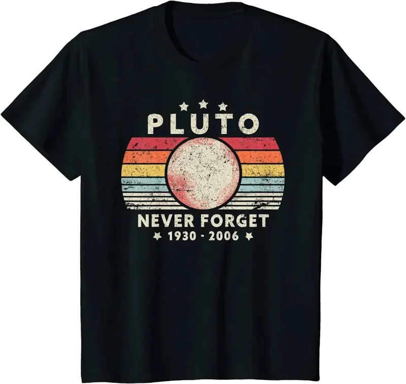 Plueto Never Forget 1930 - 2006 T Shirt Men Summer Top Tee Male Retro Funny Space Science tshirt women Print casual Clothing