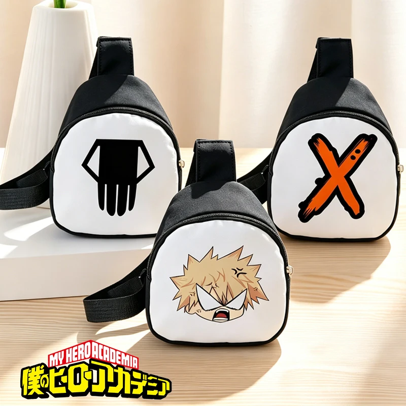 My Hero Academia Chest Pack for Boy Girl cartoon anime Bakugo Katsuki Printed Shoulder Bag Student Mini Portable Crossbody Pouch