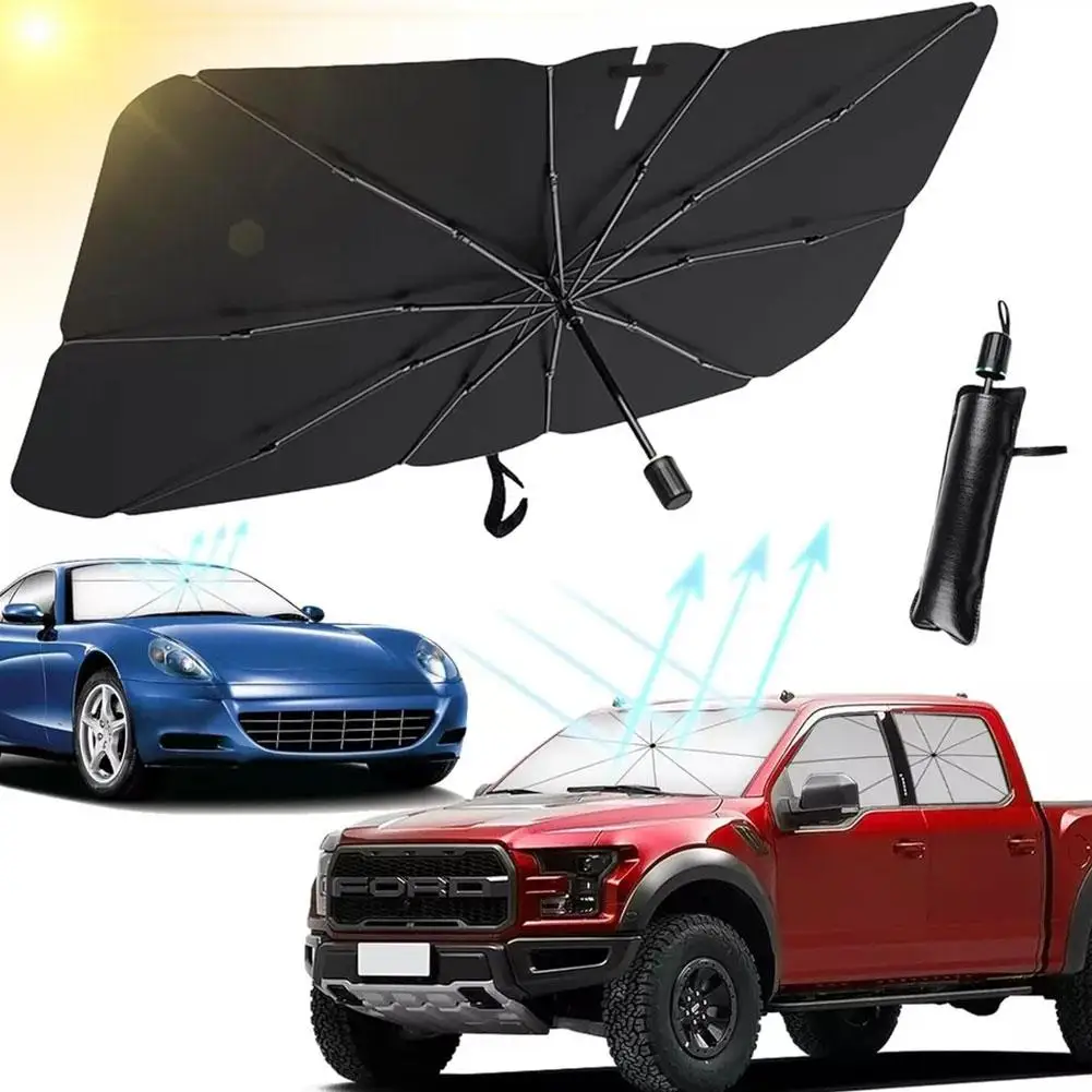 Car Sun Shade Summer Sunscreen Heat Insulation Car Silver Windshield Window Protection Front Car Titanium Sunshade Accessor H8K5