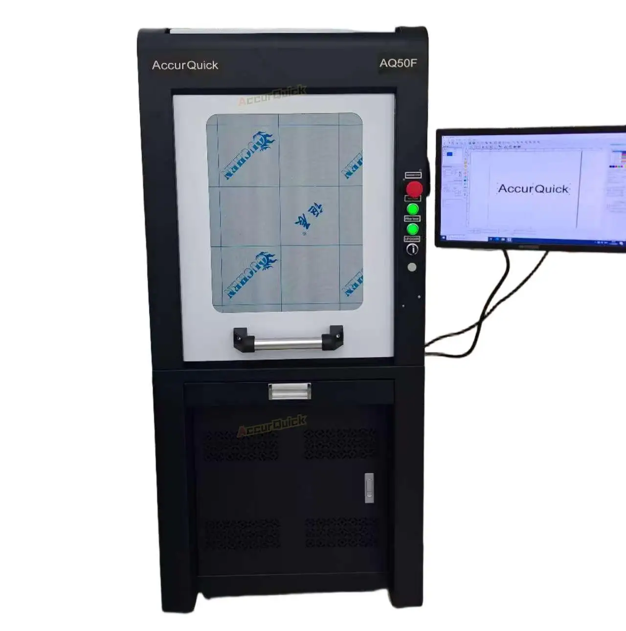 CNC金属彫刻機 AQ50F ファイバーレーザーマーキング機 保護カバー付き