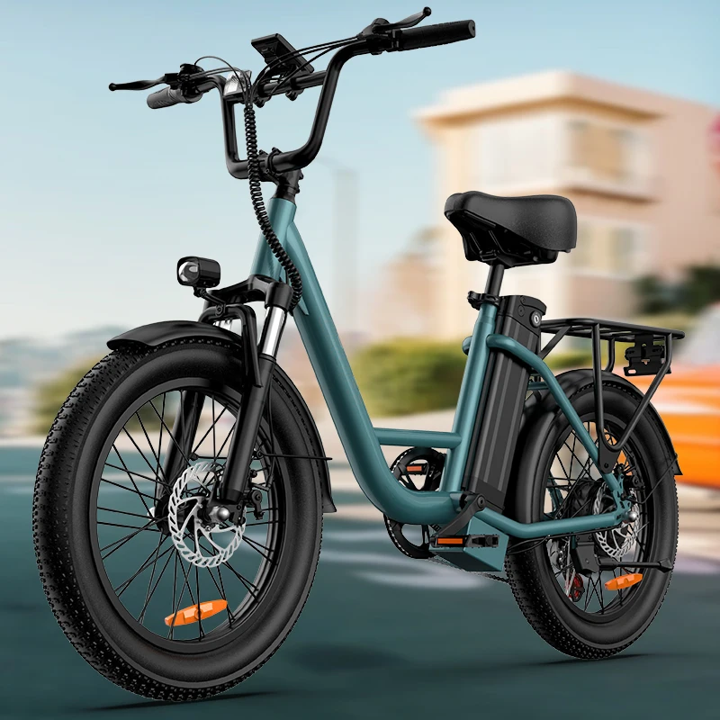 750W 20x3" Fat Tire Electric Bike 48V 13Ah Removable Battery 20MPH 7-Speed Gears Dual Disc Brakes Adult Moped for Off-Road City image 1