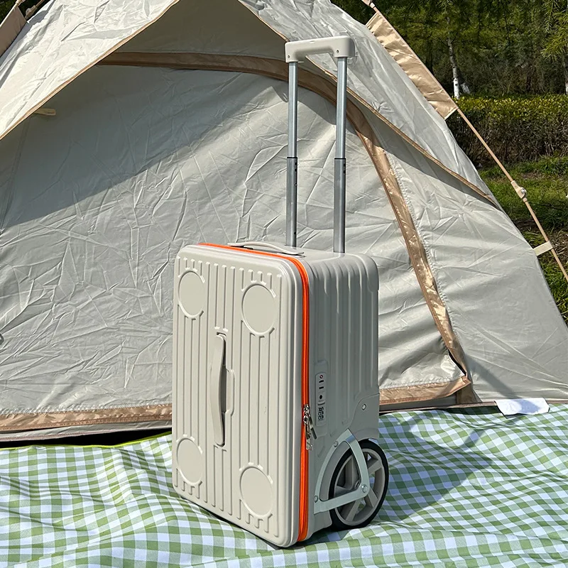 20/24 inch buitenbagage campingkoffer PC rits trolleykoffer met grote wielen rolbagage koffers met bekerhouder