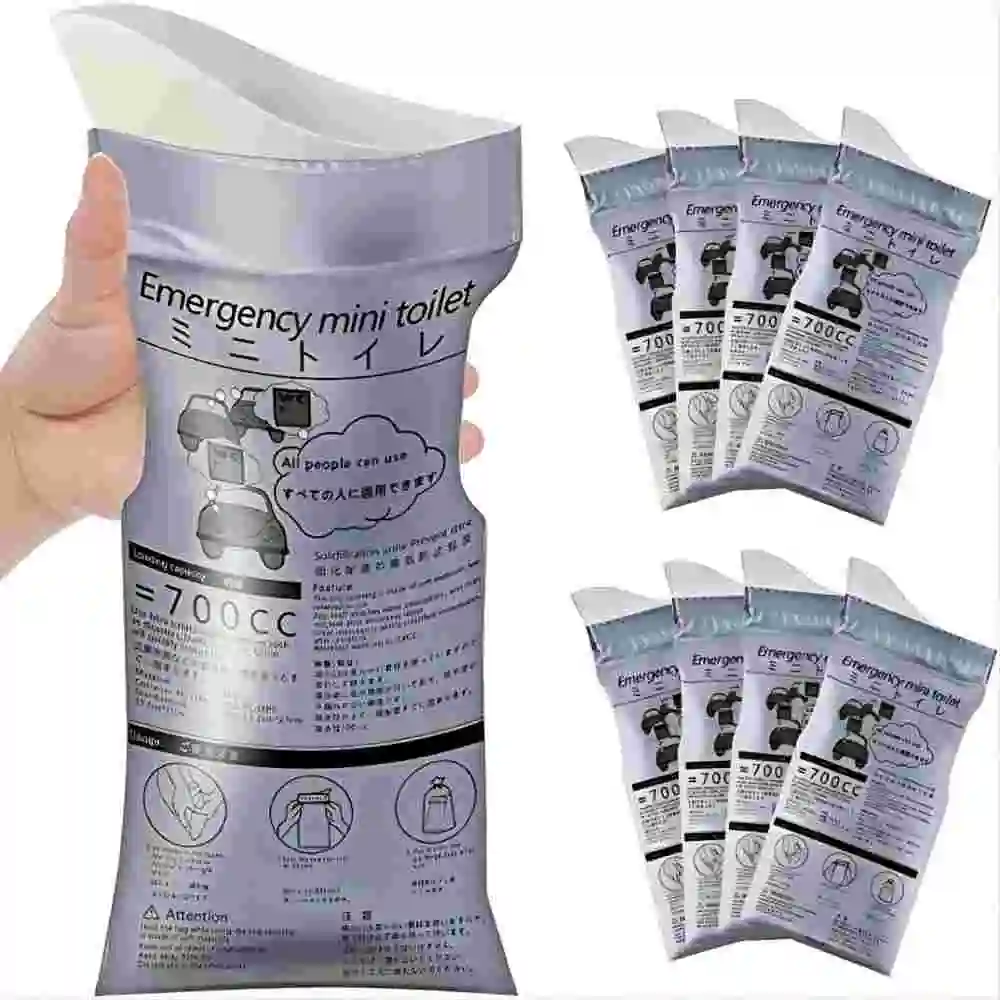 4PC Outdoor Emergency Urine Bags 700ml Disposable Travel Mobile Toilet Portable Urinal Bag for Female Baby Male Vomiting Bag