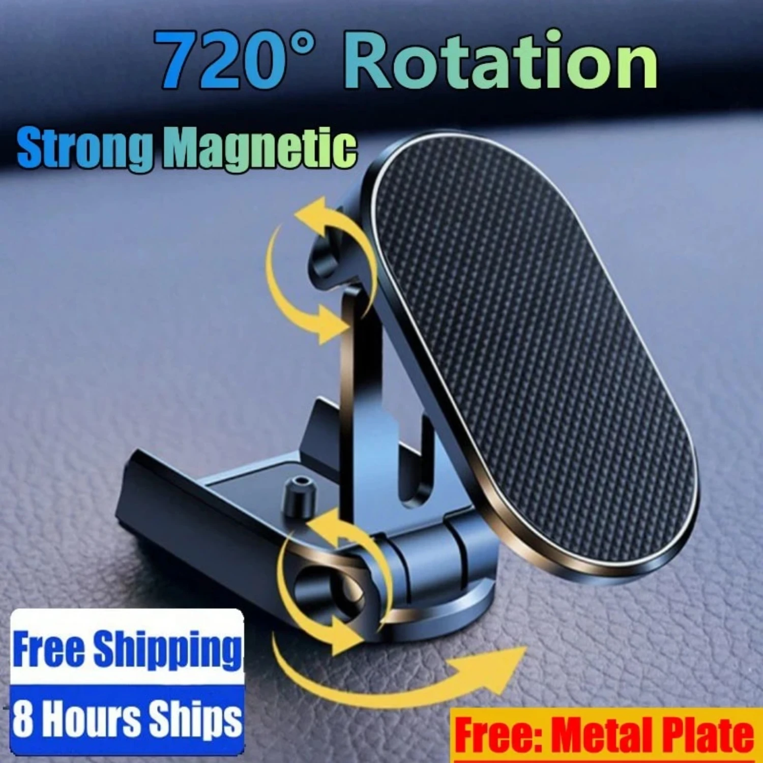 

Car Phone Holder Folding Strong Magnet Mount Mobile Phone Metal Stand GPS Support 13 12