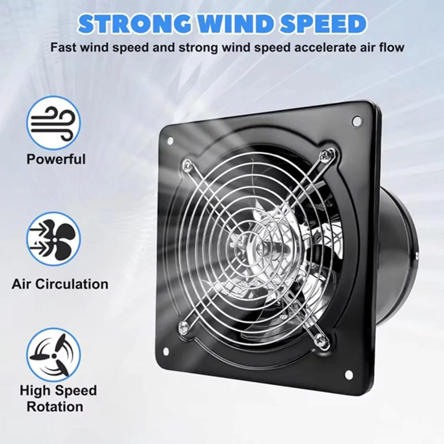 4-10 Inch Metal Explosion Proof Ventilation Fan High Velocity Low Noise for Home Garage Bathroom 220V