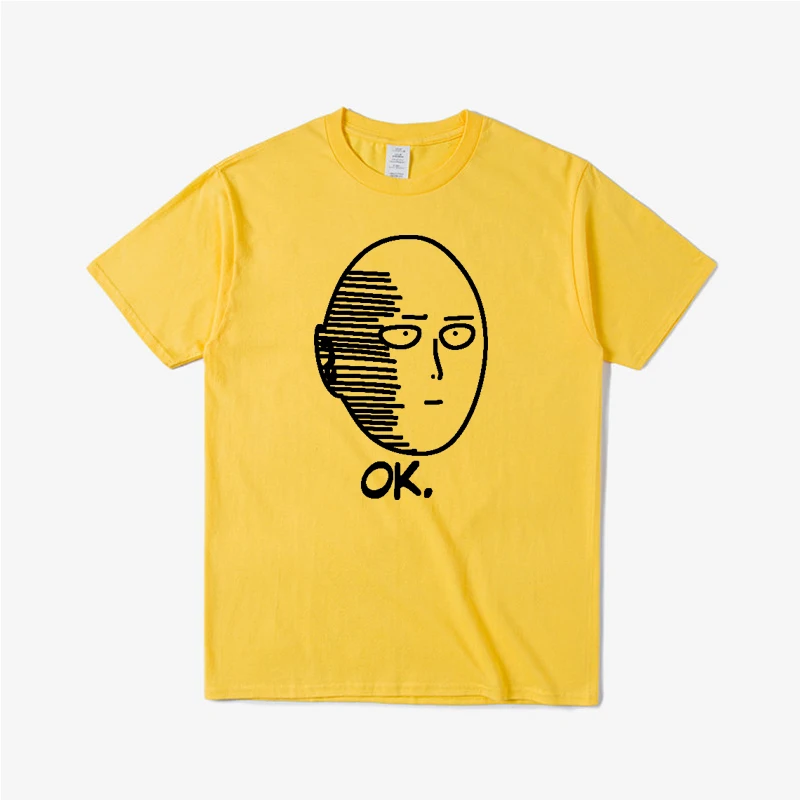 One Punch Man Saitama Sensei Mens T Shirt Fashion Funny Short Sleeve Summer Oversized Clothing Cotton Anime Breathable T-Shirts