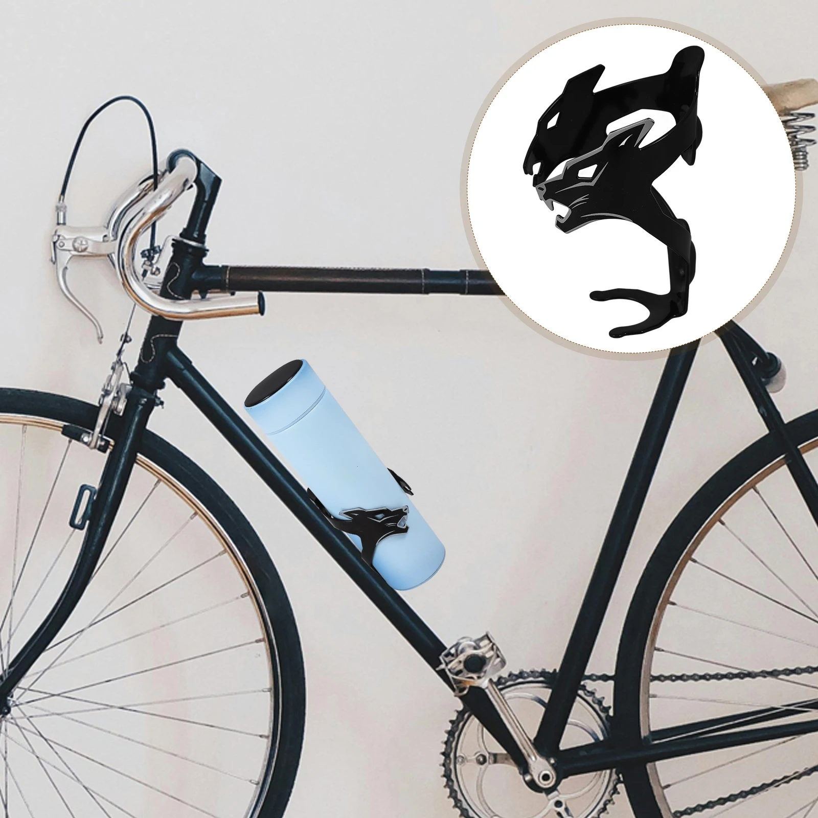 

Bicycle Water Bottle Holder Aluminum Alloy Cage Durable Portable Road Mountain Bike Travel Accessories Wolf Head Design Long Use