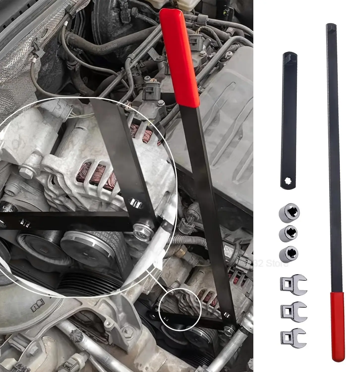 8pcs Serpentine Belt Tool Kit 3/8