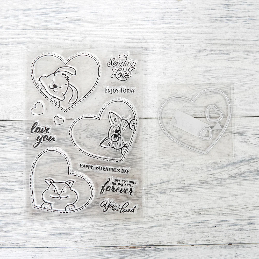 رومانسية التعبير عن الحب المعادن قطع يموت ، ختم واضح ، DIY بها بنفسك تنقش ورقة بطاقات ، الزخرفية كتيب ألبوم الحرفية #4