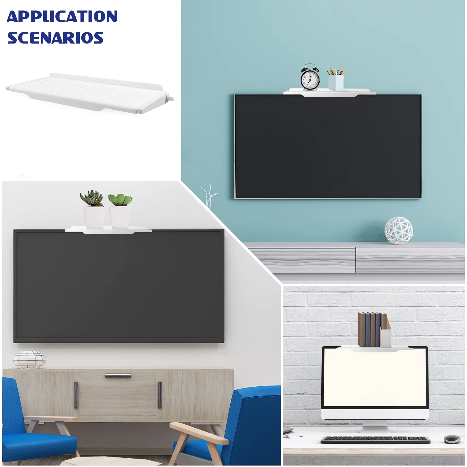 

Monitor Rack Router Storage Shelf Adjustable Screen Mount Computer Television Organizer