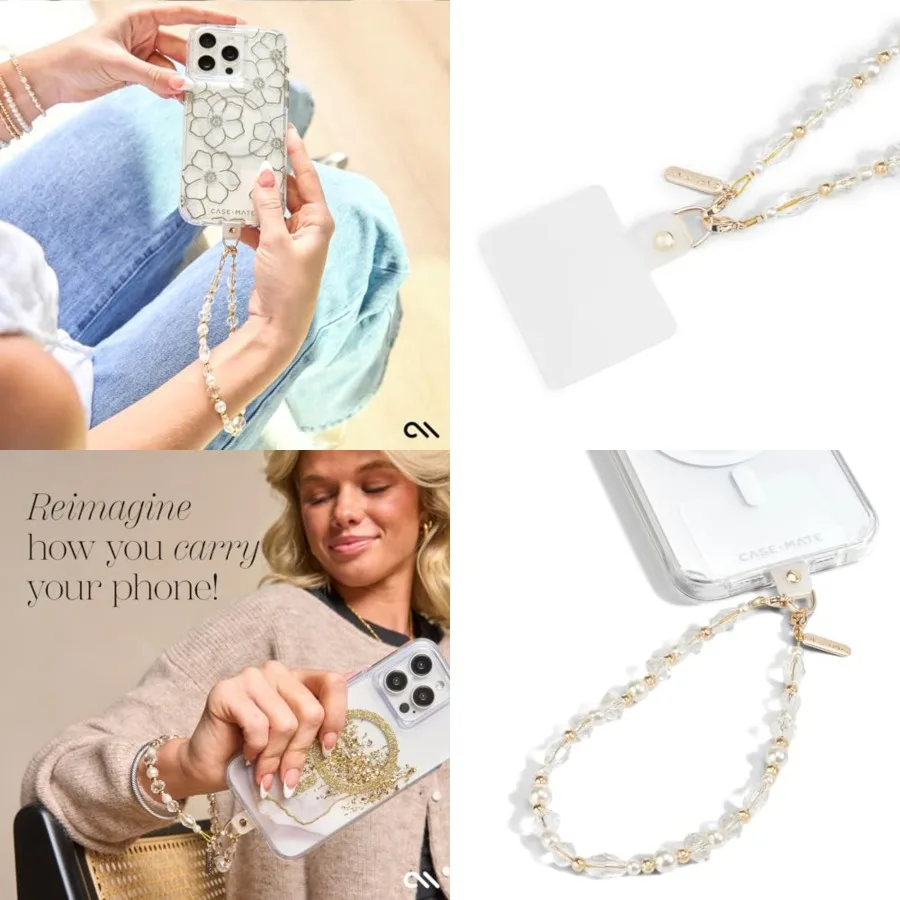 

Beaded Phone Charm - Detachable Anti Theft Strap - Hands-Free iPhone Wrist Strap for Women - Phone Chain Wristlet - Fits Galaxy