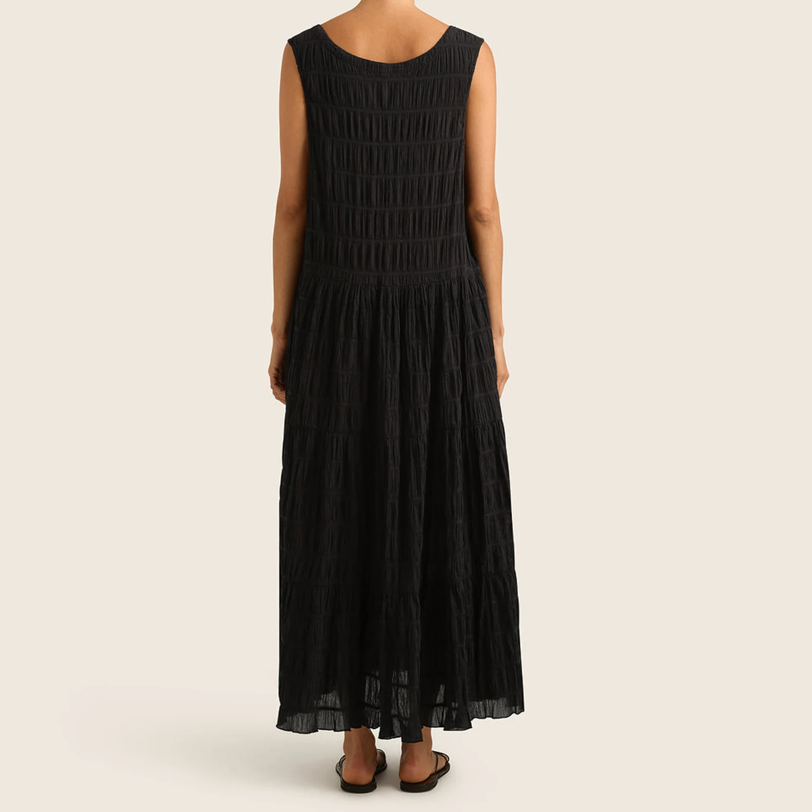 New Tank Long Dress For Women Summer Fashionable Solid Color Smocked Sleeveless Loose Dress Skin Friendly Hot Sale S-XL