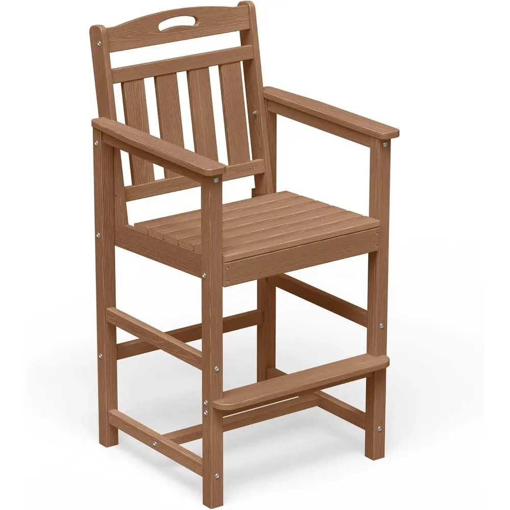

Durable HDPE Outdoor Tall Bar Chairs, Weather-Resistant Patio Adirondack Stools for Balcony, Garden, Deck