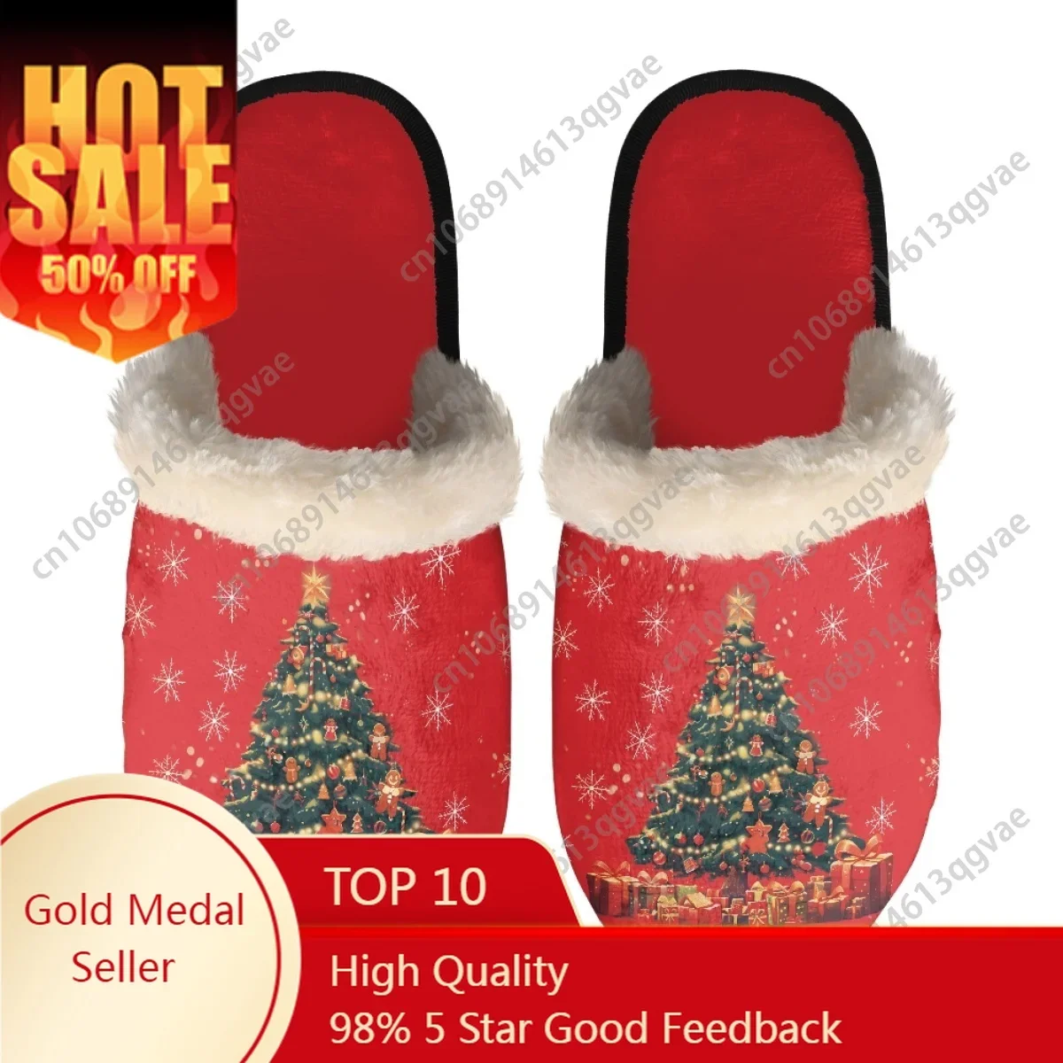 

Christmas Tree New Arrivals Elk Slippers Mens Womens Home Cotton Plush Bedroom Keep Warm Customized Thermal Lightweight Slipper