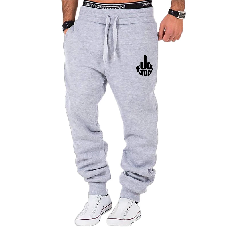 New Men\'s Fashion Sports Trousers Drawstring Jogging Pants Trousers Casual Baggy Pants Sweatpants Plus Size