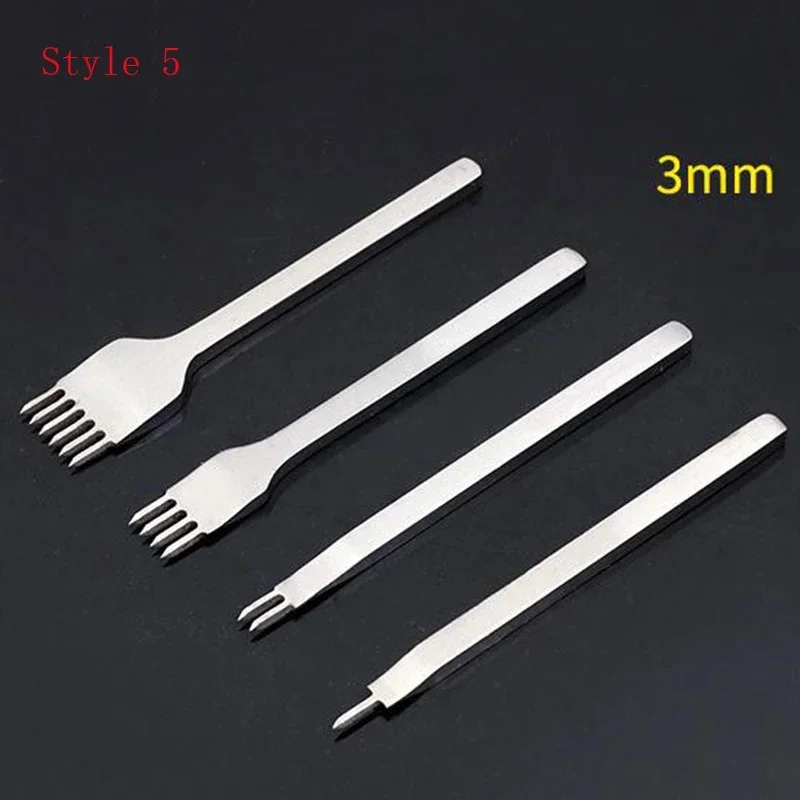 3/4/5/6Mm Afstand Punch Tool Voor Lederen Gat Ponsen Tool Vetersluiting Stiksels Naaien Diy leer Hobbygereedschappen 1/2/4/6 Prong