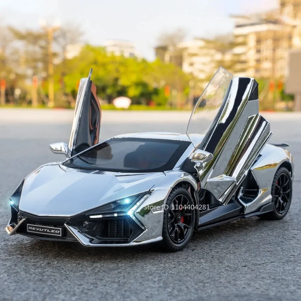 1:24 Lambor Revuelto Legierung Sportwagen Druckguss Modell Spielzeug Türen Geöffnet Sound Licht Zurückziehen Miniatur Autos Freund Urlaub Geschenk – Detail 17