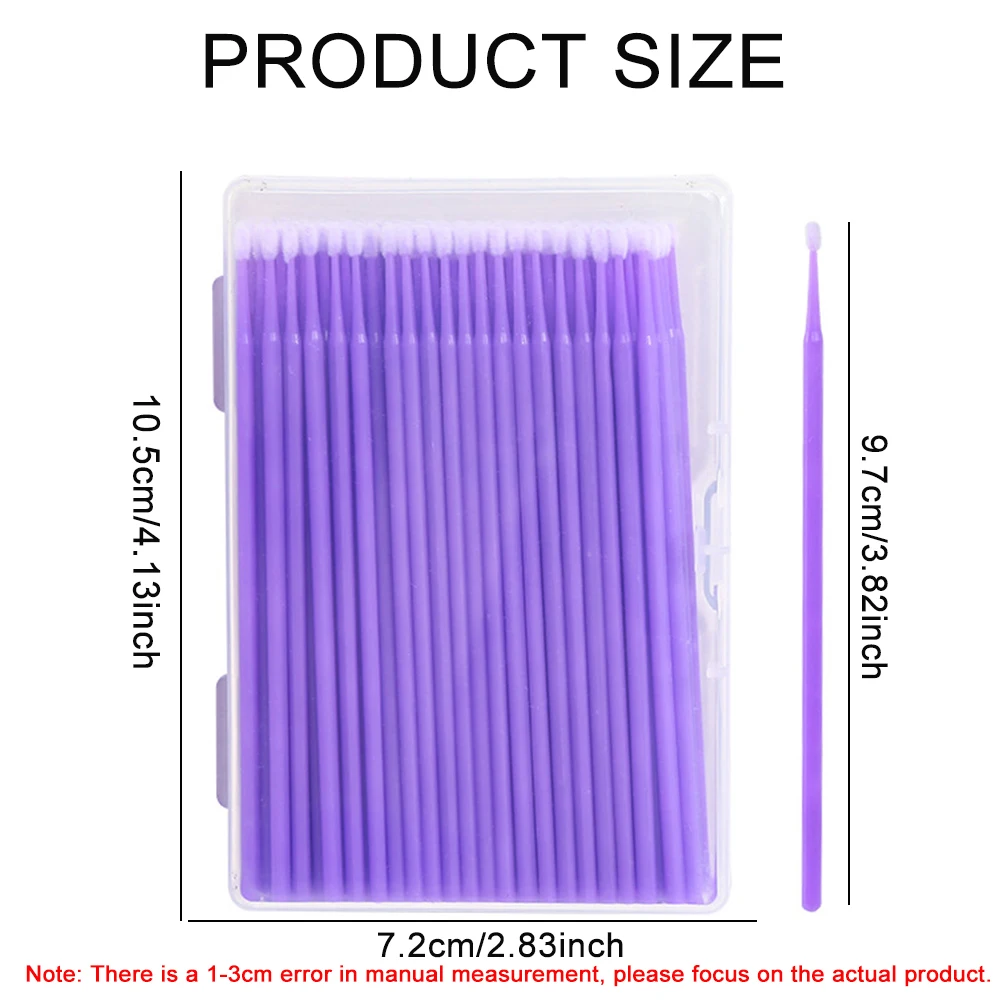 100pcs/box Disposable MicroBrush Eyelash Cleaning Brush Lash Extension Individua Tool For Eyelashes Removing Swab Accessories