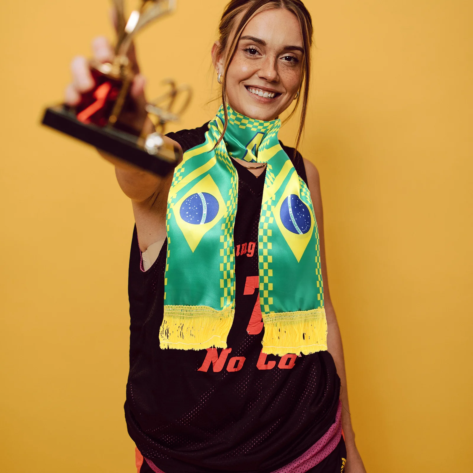 

2Pcs Football Cheering Scarf Satin Material Soccer Fan Knit Scarf for Sports Fans Football Game Soccer Fan Scarfs