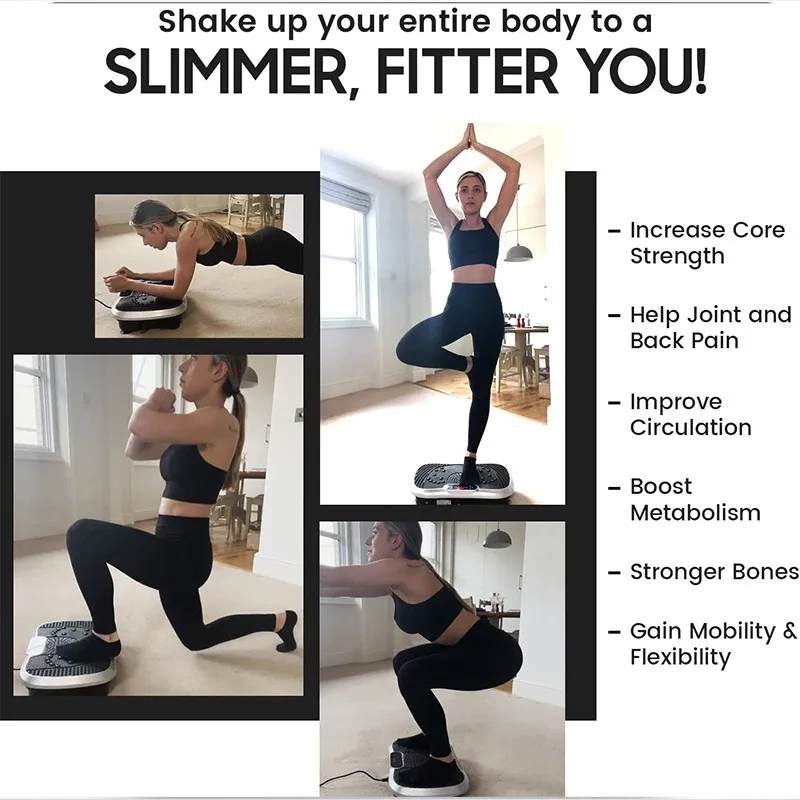 آلة تمرين اهتزاز الجسم، آلات منصة الاهتزاز، لوحة الاهتزاز للياقة البدنية المنزلية، المنزلية #5