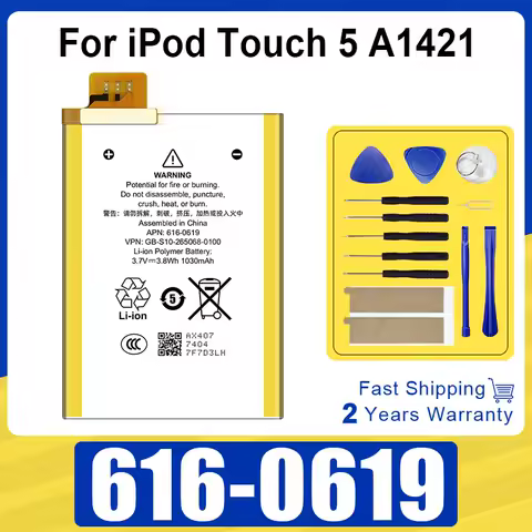 NEW Replacement Battery 616-0619 A1421 3.7V Polymer Battery For iPod TOUCH 5 5th 5gen 616-0621 LIS1495APPCC Batteries + Tools