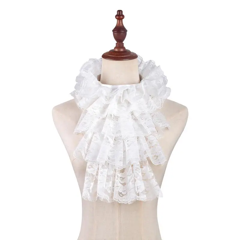 エレガントな取り外し可能なレースジャボ襟コスチュームセット中 - Women'S Victorian Era Accessories のレビューと価格