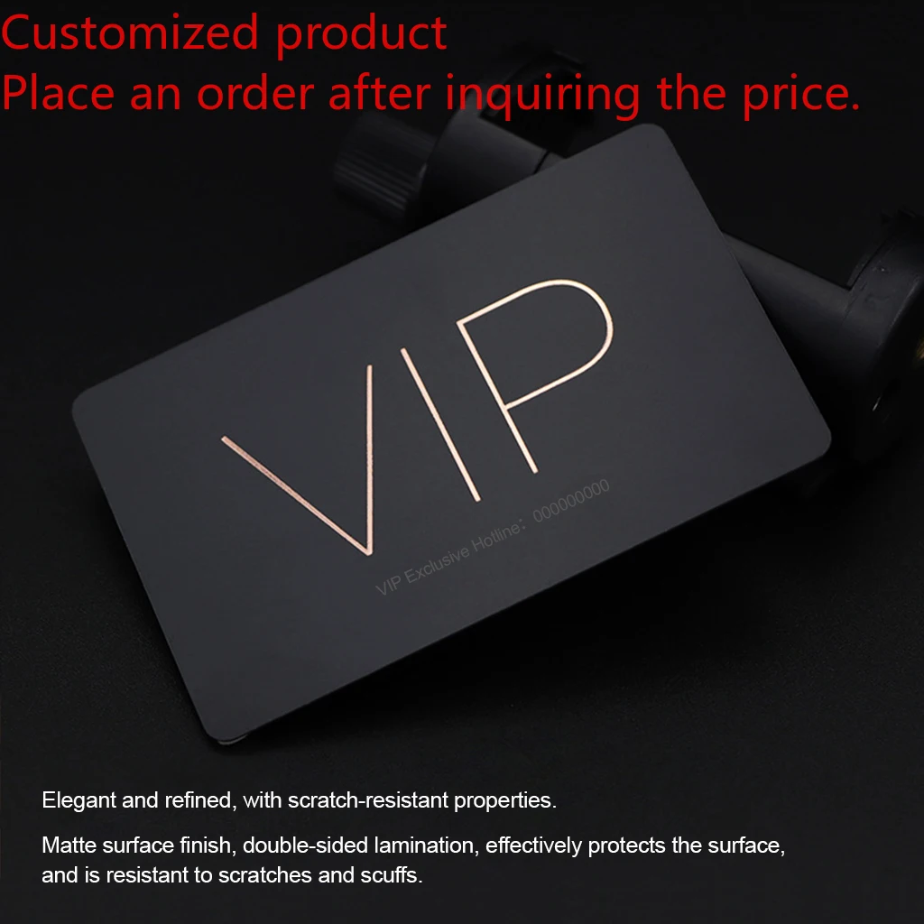 Customized product ISO Model Metal Business Card Waterproof PVC With Stainless Steel RFID NFC Chip 1K Ntag213 Chip for Hotels an