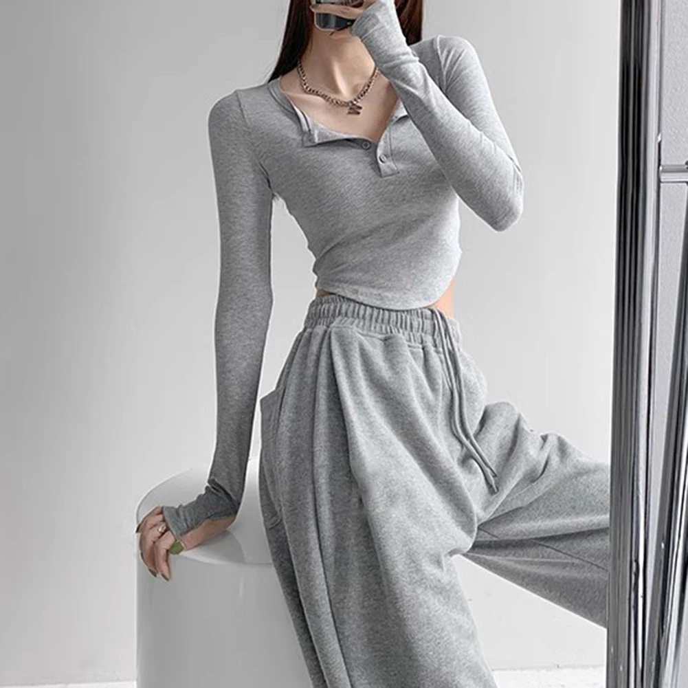 

Fashion Casual Top Slim Fit Cropped Top Casual Outing All Seasons Wear Basic Design Comfortable Fit Microelasticity Material