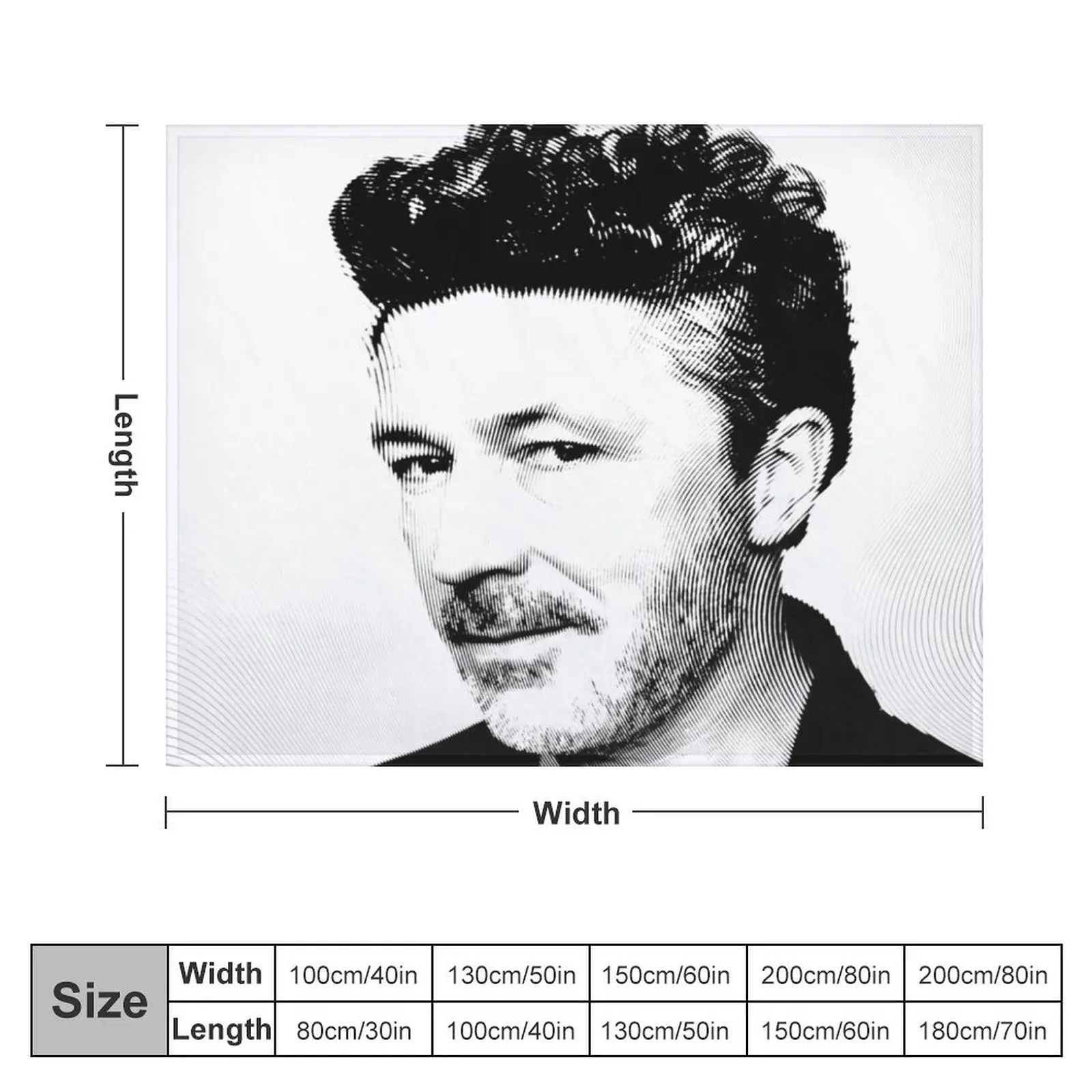 Black & White Portrait Of Aidan Gillen Throw Blanket funny gift Hair Blankets