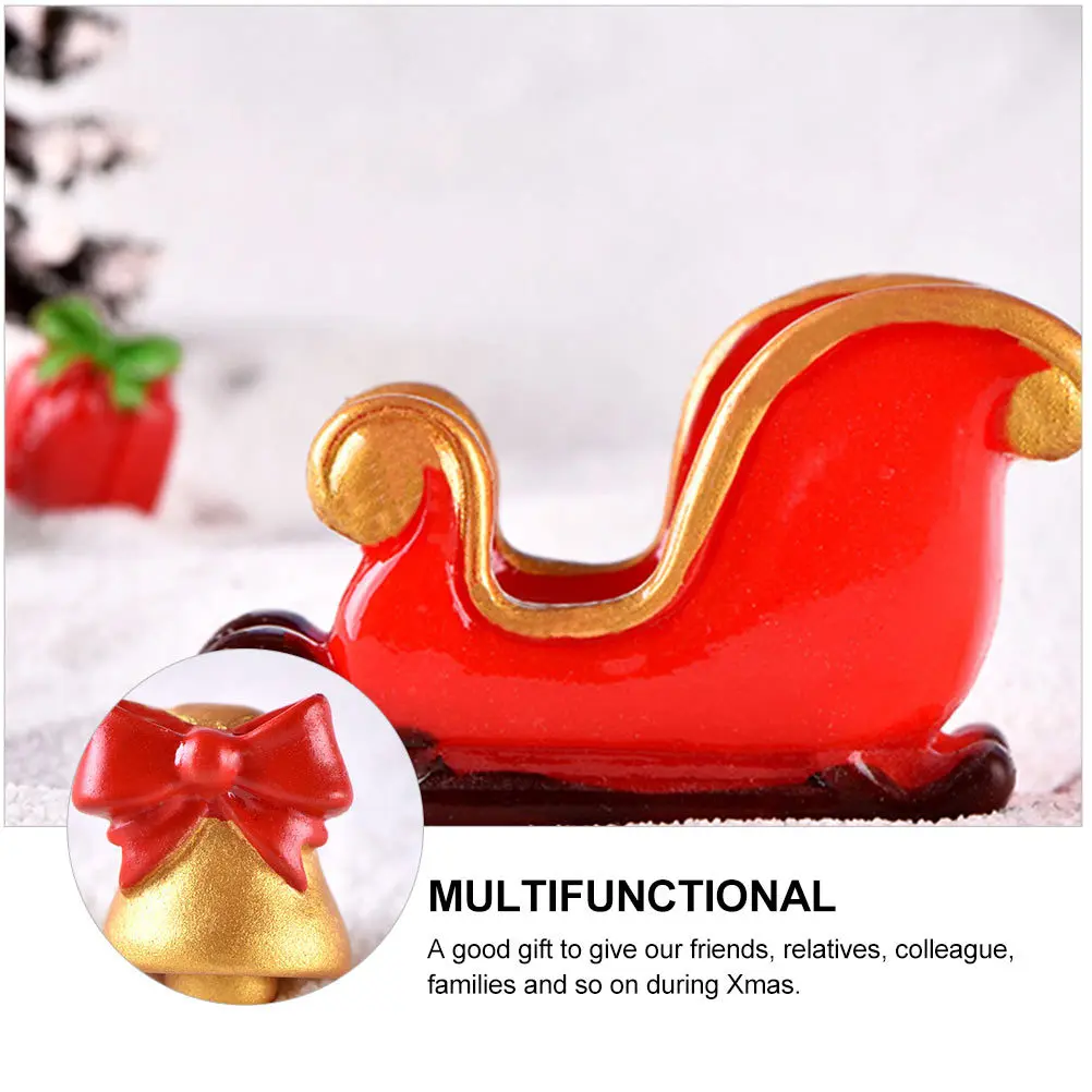 

20 Pcs Snowman Sled Ornaments Lovely Xmas Decor Small Christmas Resin Craft Desktop Mini Landscape Party Micro