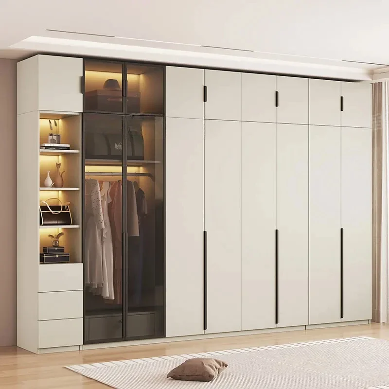 Men Aesthetic Luxury Wardrobes Tall Wood Nordic White Bedroom Wardrobes Open Storage Ropa Furniture