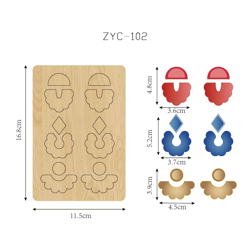 ZYC-102 eardrop Wooden Cutting Knife Die, Used with the Machine