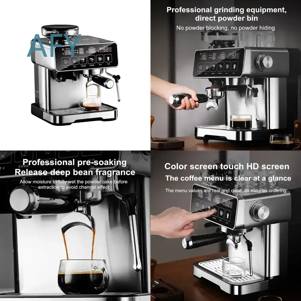 20Bar Espresso Machine with Milk Frother for Home Office Fully Automatic Coffee Maker with Built-in Grinder Smart Touch