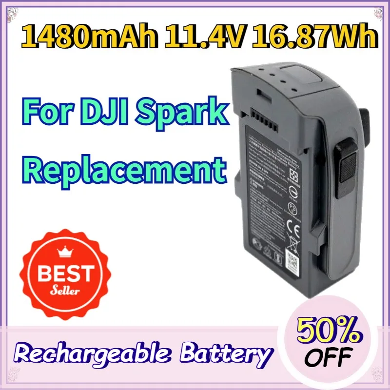 1480mAh 11.4V High-Performance Intelligent Flight Battery for DJI Spark Drone Replacement Part