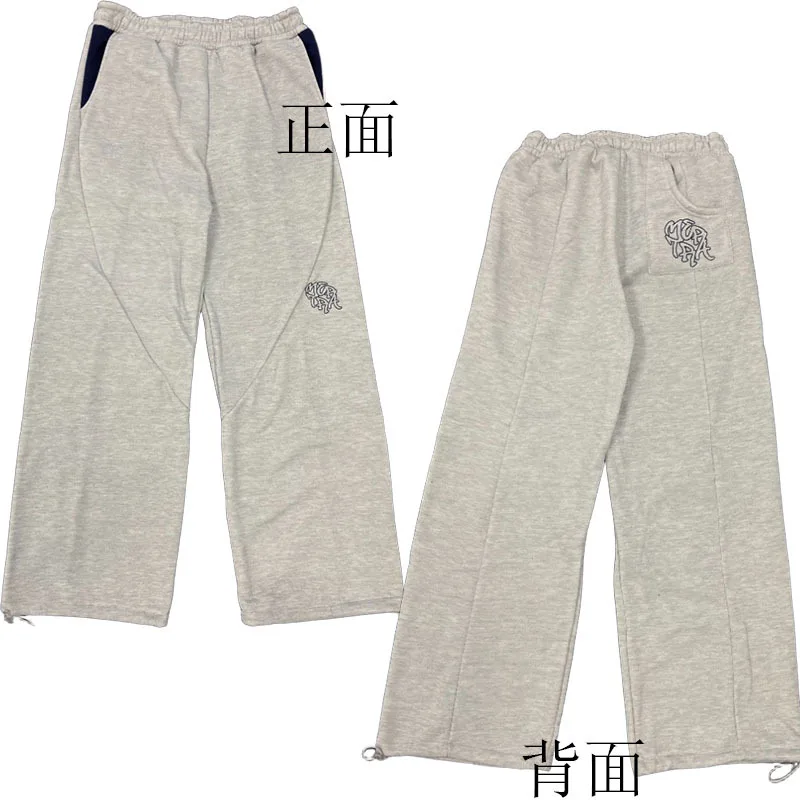 Y2K décontracté loisirs automne hiver unisexe haute rue japonais Harajuku sport Hiphop lettre broderie sweat à capuche pantalon ensemble
