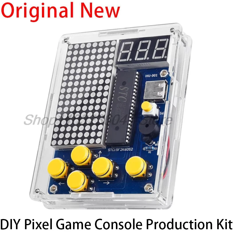 DIY Game Kit Retro Classic Electronic Soldering Welding Tranning Set Snake Plane Racing with Acrylic Case Mini Game Console