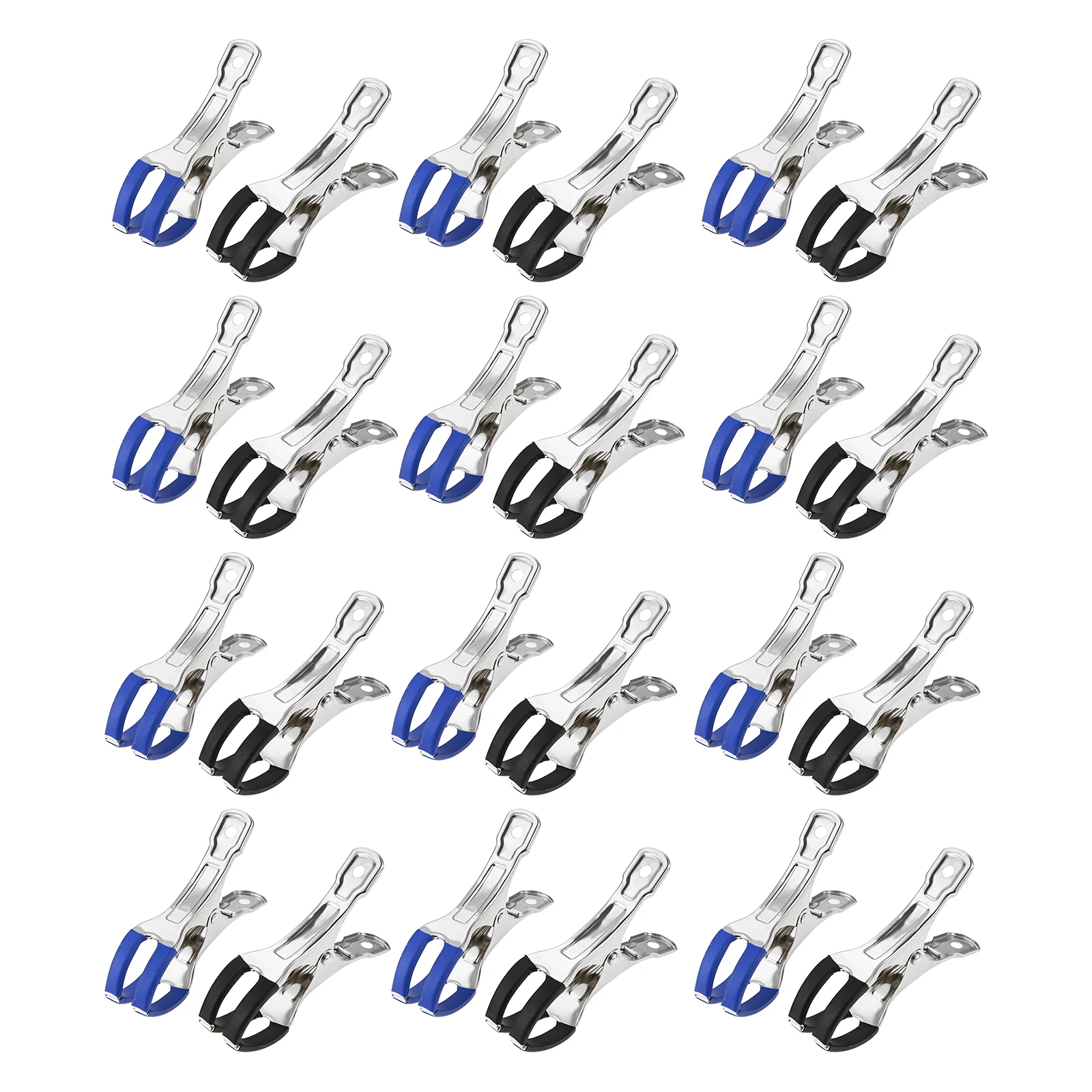 12pcs Metal Clips for Pool Cover Mounting Clip W/ Protective Film Clamping Clamp for Above Ground Pool Blue/black