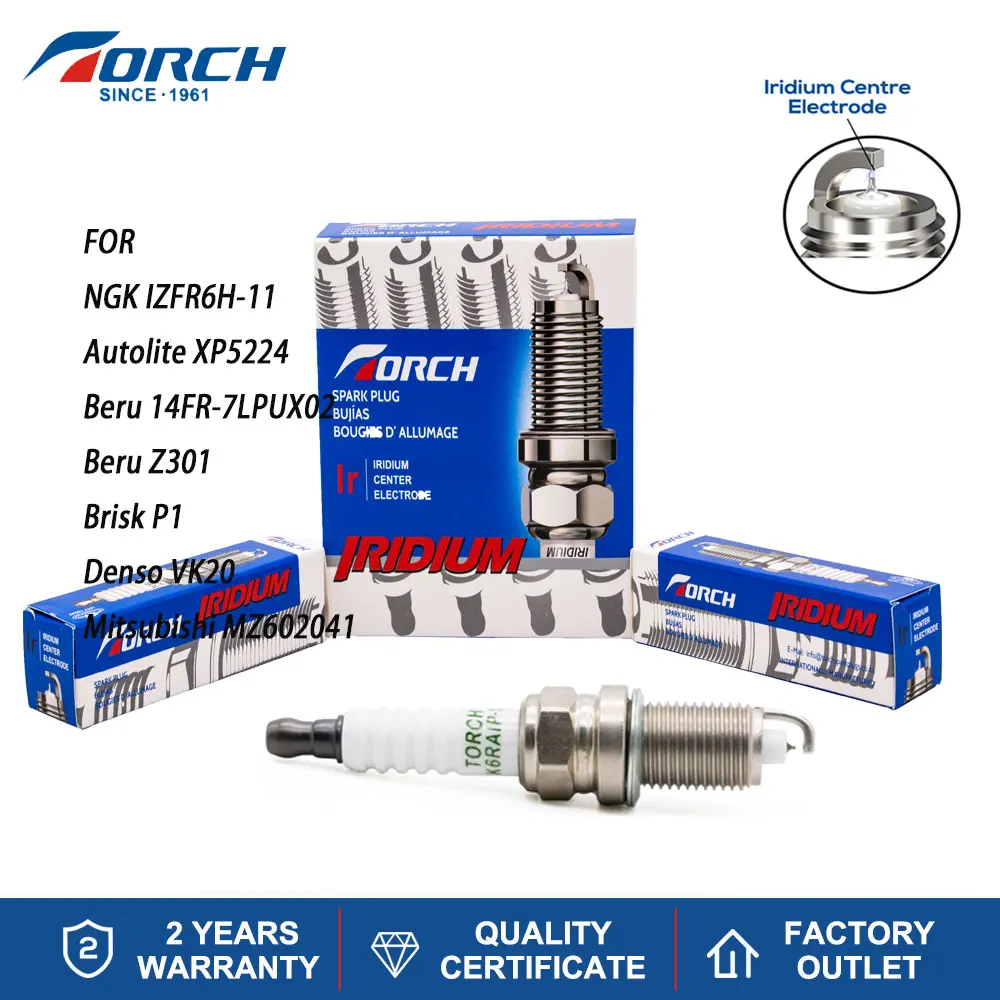 1 reemplazo de vela para HONDA 12290-PGE-A01 98079-5614N 0242235776 BERU Z301 bujía de iridio platino TORCH K6RAIP-11