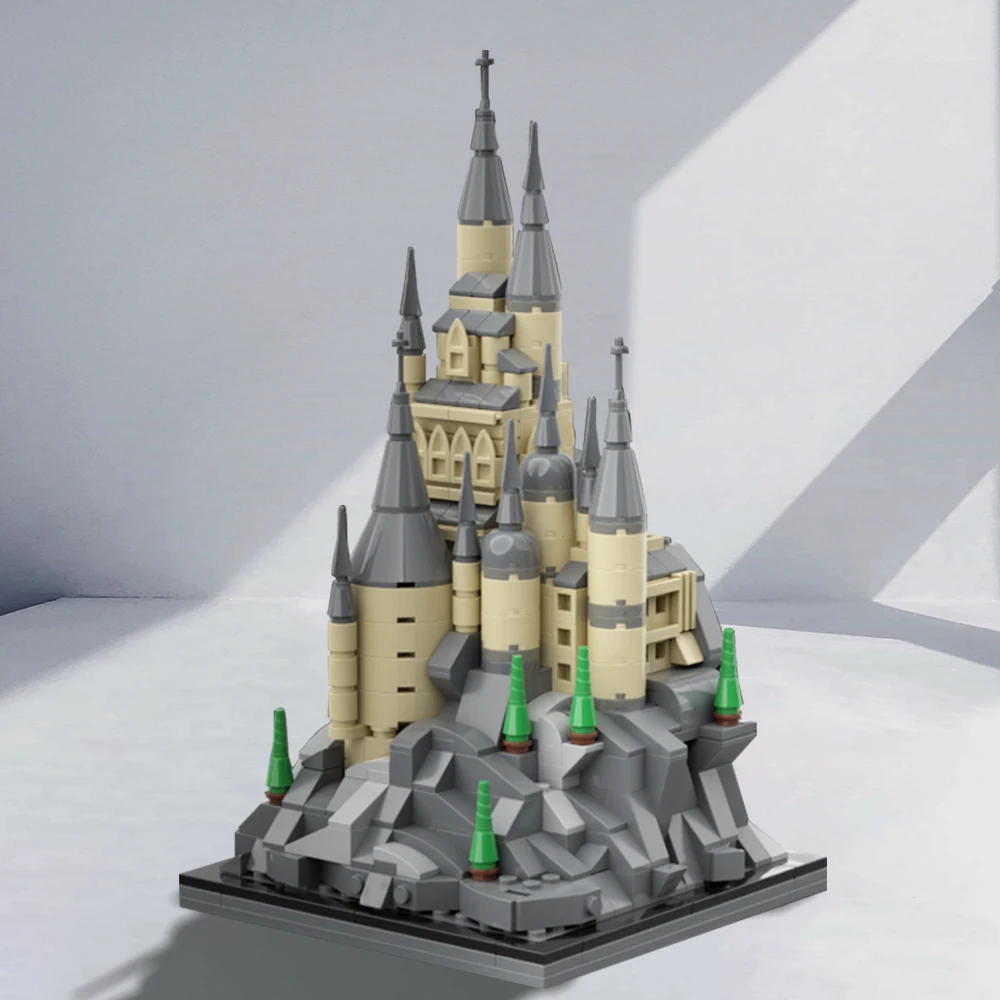 Moc mini blocos de construção modelo castelo brinquedo de montagem diy para crianças e adultos, conjunto de arquitetura criativa decoração de exibição