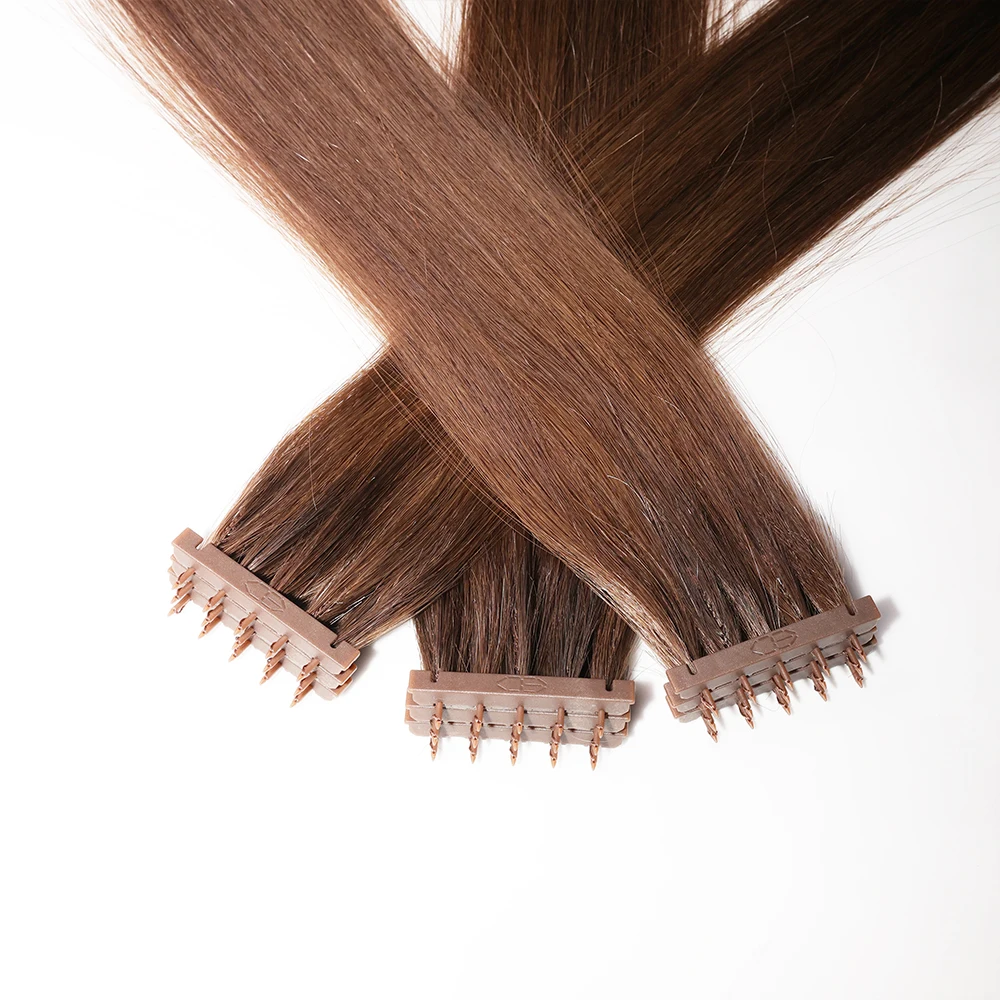 Estensioni dei capelli umani 6D estensioni dei capelli nascoste installazione e rimozione rapida 3st generazione 6D capelli umani per le donne colore #4