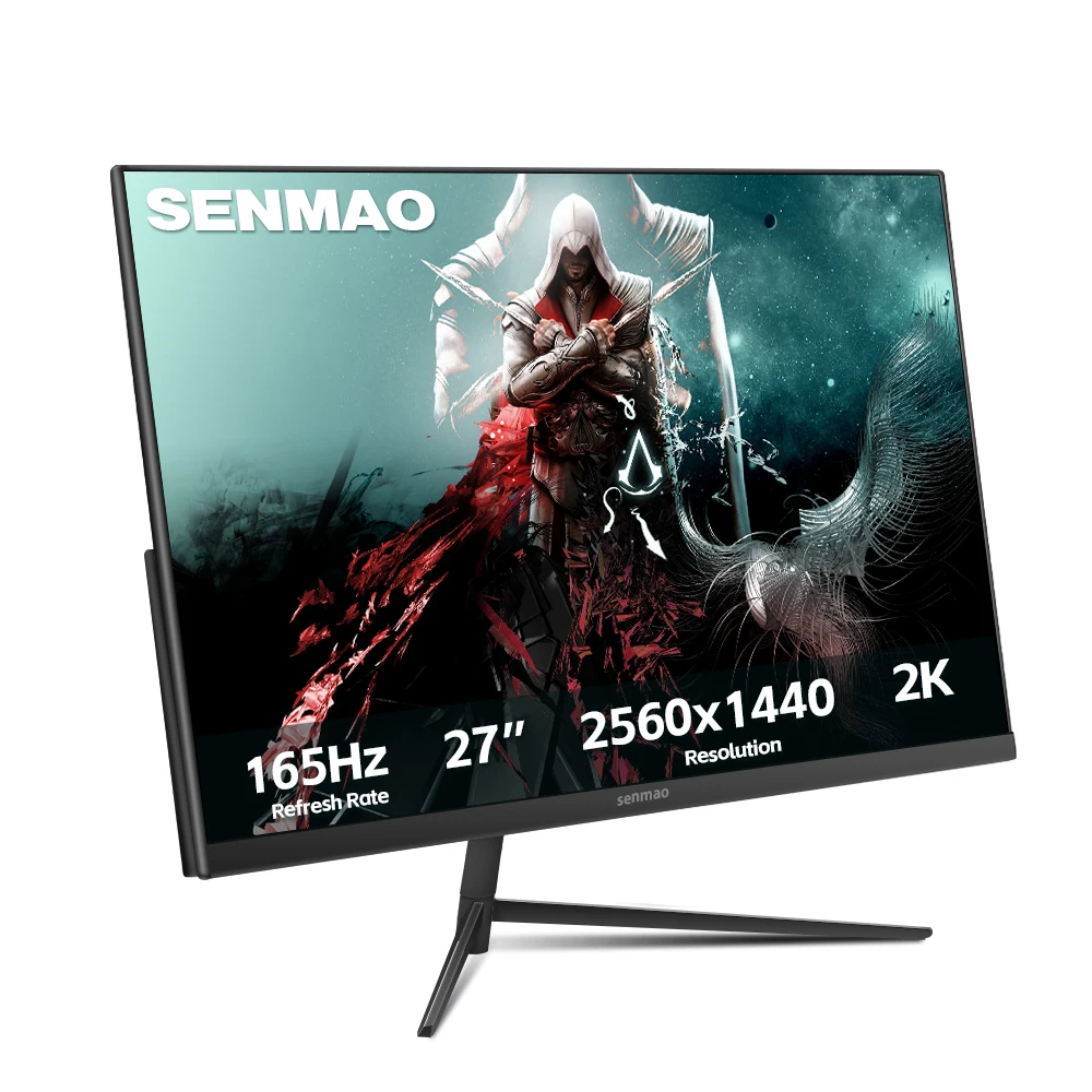 SENMAO 27 بوصة شاشة ألعاب الكمبيوتر 2K 165hz MVA شاشة Lcd عالية الدقة شاشة كمبيوتر ألعاب سطح المكتب DP HDMI