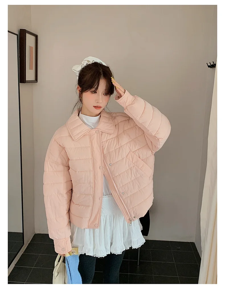 2025 Giacca invernale imbottita in cotone Cappotto caldo Parka da donna Piumino in cotone ultraleggero Capispalla casual femminile