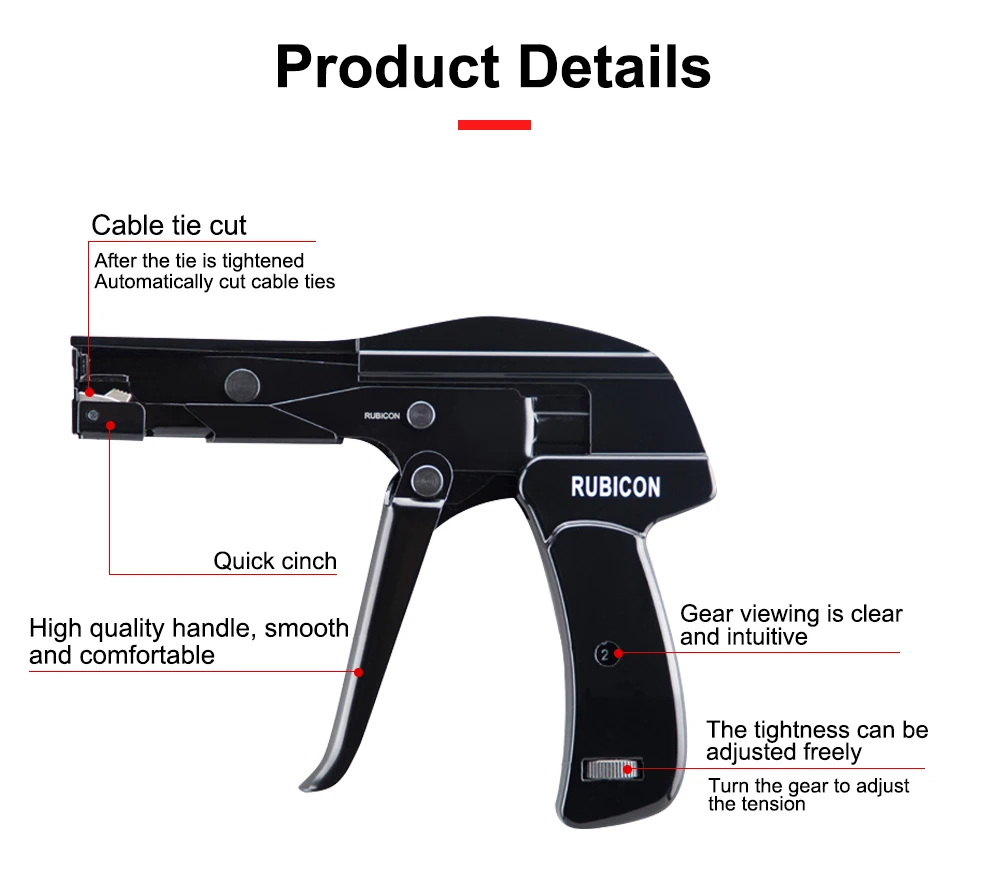 Pistolet de fixation de câble, outils d'installation de fermeture à glissière en Nylon, outil de coupe de fixation de câble avec pince à fermeture à glissière à Tension réglable