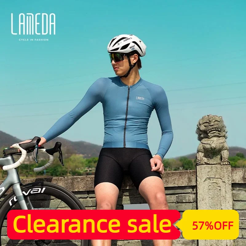 Lameda Men's Cycling Clothing Sweat Absorbing Cycling Jersey Long Sleeve Quick Drying Men's Mtb Road Bike Top