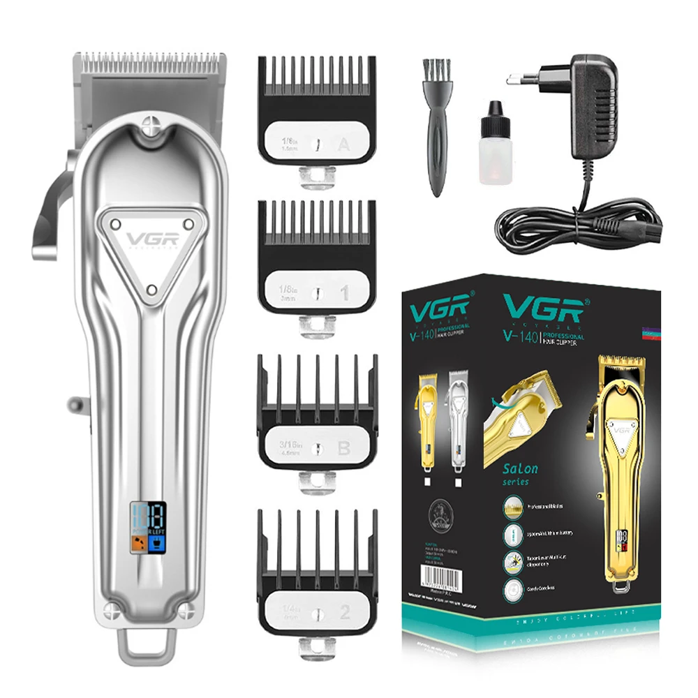 

VGR Cordless Rechargeable Hair Trimmer For Men Metal Hair Cutting Machine Professional Hair Clipper Beard Trimmer Barber Kit