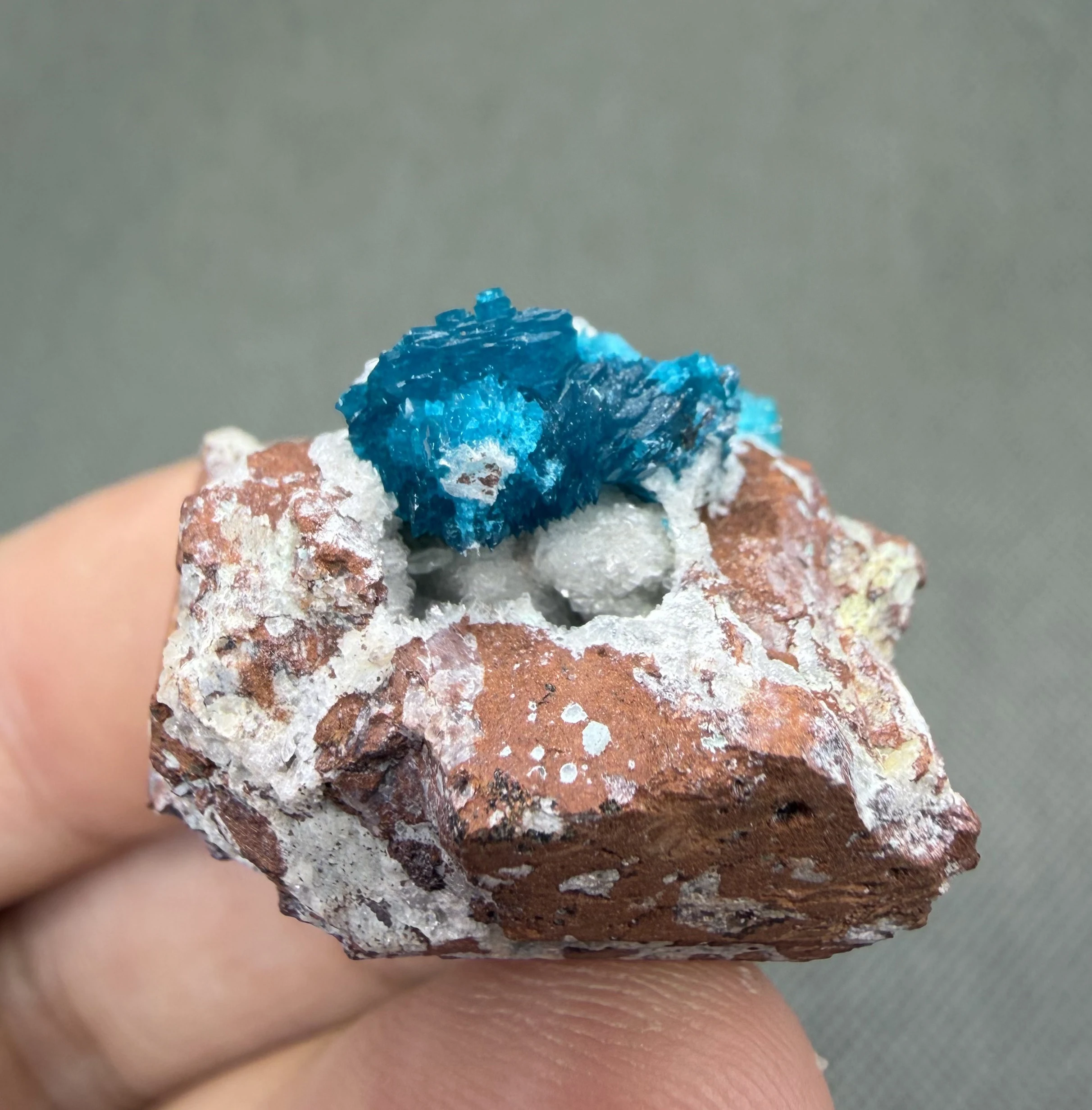 12 g Natural Cavansite Mineral Specimen, Vivid Blue Rosette Crystal Cluster, Raw Stone for Mineral Collection & Home Display