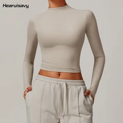 Hearuisavy Summer Casual Long Sleeve Sports Shirt Women Gym Top Women Breathable Activewear Yoga Wear Quick-Dry Workout Clothing