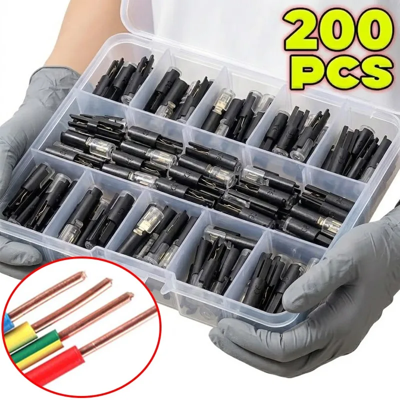 

Car Solderless Wire Connector D1 Quick Splice Terminal 18 22 AWG 300V 9A Tool Free Electrical Cable Brass Auto Repair Parts Kit