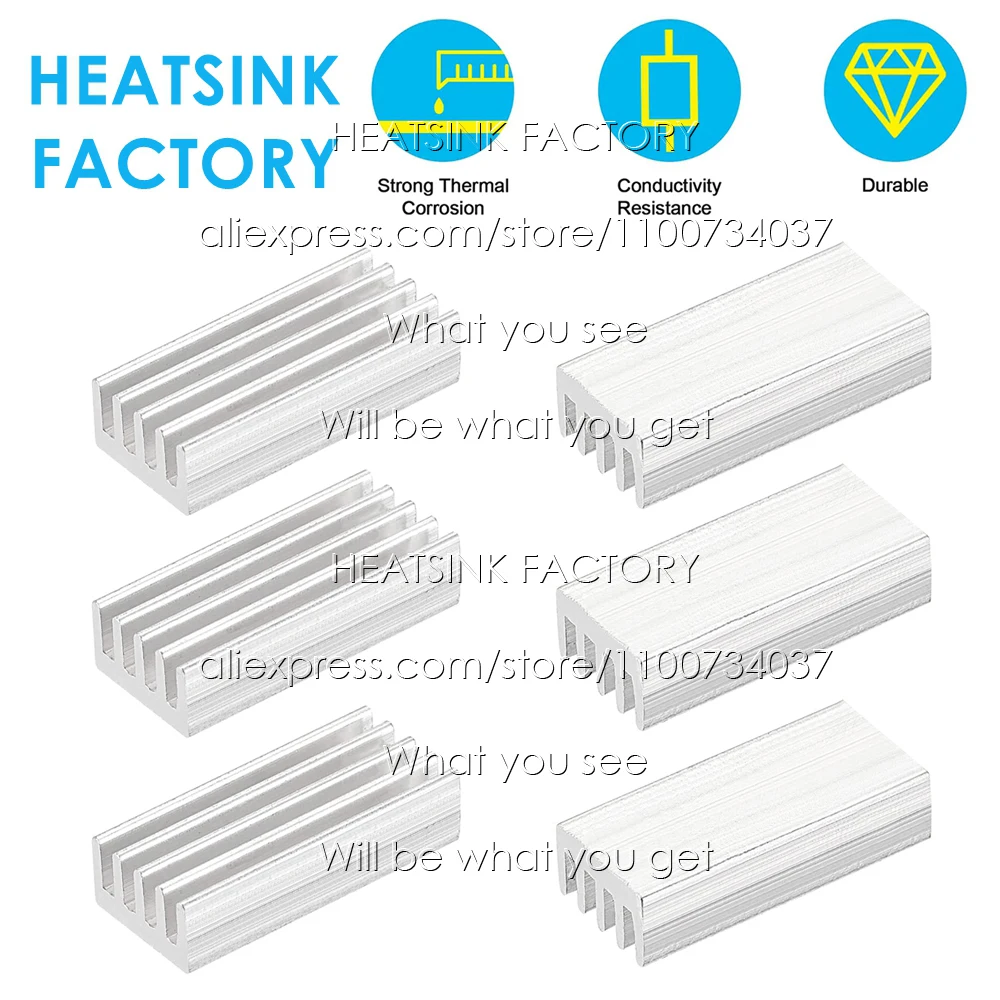 

20x8.8x5mm Silver Aluminum Heatsink Cooling Radiator for Electronic IC Chip MOS RAM AMD CPU LED Cooler Heat Dissipation