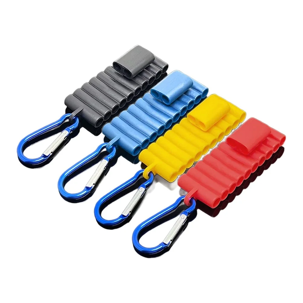 PVC 22 Hole Screwdriver Bit Holder Strip With Carabiner Clip For 1/4 Inch Drill Bits Storage Organizer Tool Box Accessories Yell